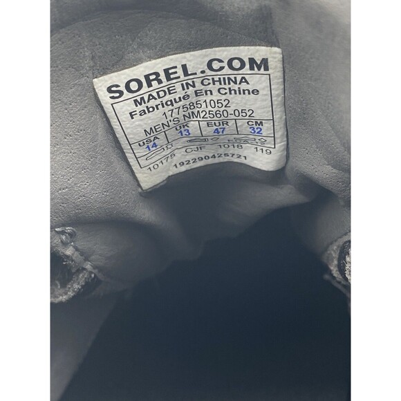 Sorel Men’s Grey Suede Chukka Waterproof Mid High Shoes NM2569-052 US Size 14 - Picture 14 of 14